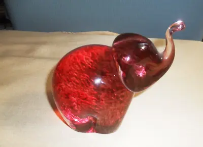 Buy Wedgwood Speckled Reddish/pink  Glass Elephant - Wedgwood Mark To Base  - 4  • 24.99£
