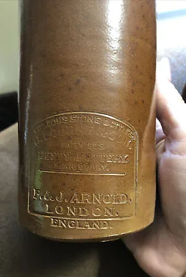 Buy Old Vitreous Stone Bottle J. Bourne & Son Denby Pottery P & J Arnold London UK  • 42.63£