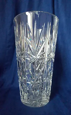 Buy Vintage 1970s Large Heavy Lead Crystal Cut Glass Vase 10  High 2260g Perfect • 35.99£