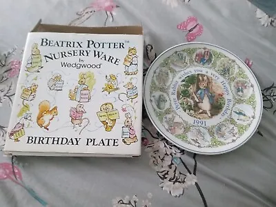 Buy Vintage Boxed Wedgwood Beatrix Potter Nursery Ware 8  Plate • 7.50£