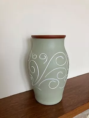 Buy Vintage Denby Stoneware 'Ferndale' Pale Green 8 Inches Tall Vase • 10£