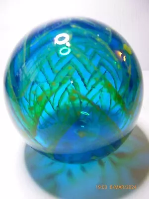 Buy Vintage Mdina Large Glass Orb Ball Paperweight Sea Sand • 15£