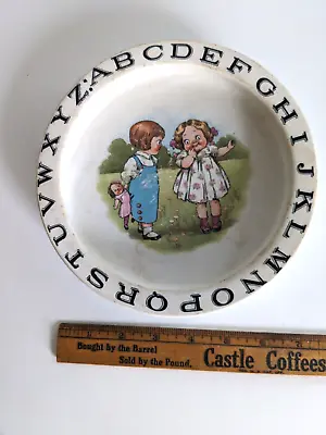 Buy Antique Buffalo Pottery Grace Drayton Dolly Dingle Alphabet Bowl Campbell Kids • 23.06£