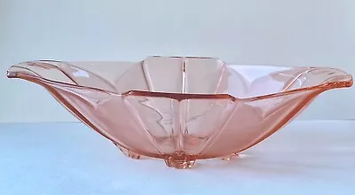 Buy Vintage Art Deco Pink Glass Bowl, Stolzle Czech • 12£