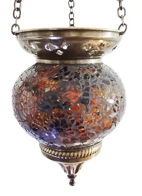 Buy Turkish Moroccan Mosaic Hanging Candle Holder Crushed Glass Medium & Large • 30.99£