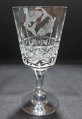 Buy Royal Brierley Crystal Goblet Pisces Cut Glass Vintage Large Water Wine 6.75  • 15£