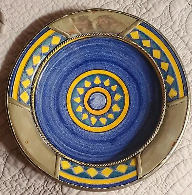 Buy Moroccan ? Mexican? Wall Ceramic Plate/Bowl With Metal  Antique/VTG • 48.15£