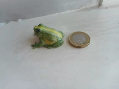 Buy Frog - Beautiful - Detailed  Miniature  Pottery Green & Yellow Chunky  Frog  • 4.20£