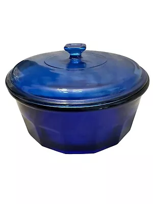 Buy Arcoroc France Cobalt Blue Casserole Dish With Lid 9“ X 4“￼ • 42.52£