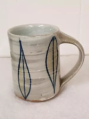 Buy Seasalt X Leach Studio Pottery St Ives Stoneware Mug Blue / Grey Leaf Pattern 4  • 35£