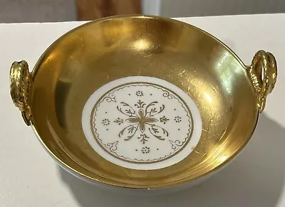 Buy Antique KPM Berlin Porcelain Gold White Handled Dish 5” Diameter 19th C • 377.99£