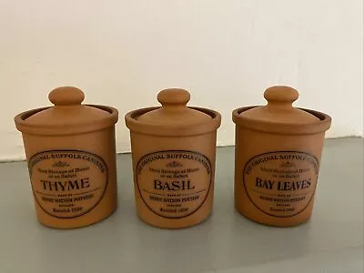 Buy The Original Suffolk Canister Henry Watson 3 X Pottery Herb Pots • 15£