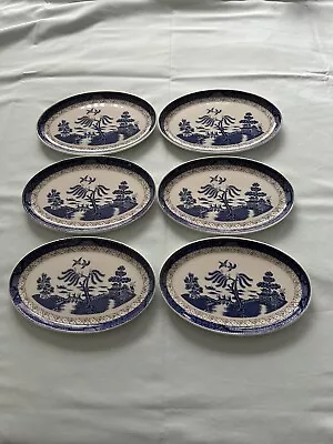 Buy Royal Doulton Booths Real Old Willow Oval Side Plates X 6 1981 TC1126 • 43.95£