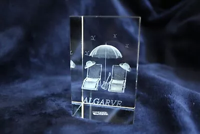 Buy 3D Lazer Etched Glass Paperweight  Algarve  • 5.99£