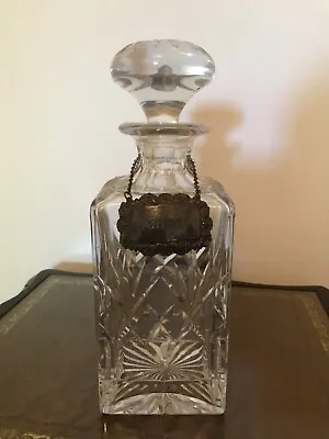 Buy Vintage Cut Glass Decanter With Whisky Label • 10£