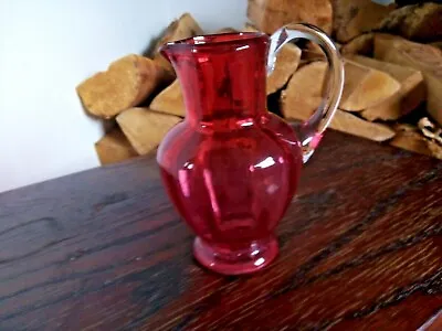 Buy Vintage Cranberry Glass Small Jug  120mm High X 75mm Dia  • 10.50£