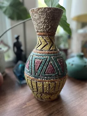 Buy Vintage Raymor Bitosi  Lava Pottery Itay Vase Geometric 11” • 33.45£