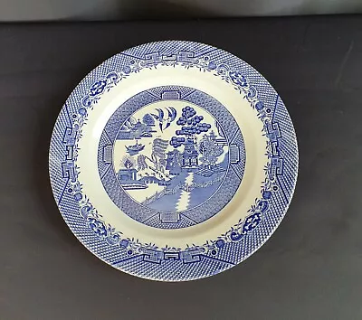 Buy Barratts Staffordshire Blue And White Willow Pattern Dinner Plate • 10£