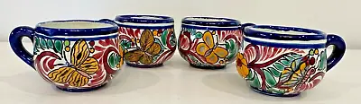 Buy Talavera Mexican Folk Art Signed Hand Painted Coffee Mugs-Set Of 4 • 46.96£