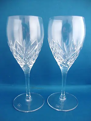 Buy 2 X Royal Doulton Crystal Juliette Cut Pattern  Small Wine Glasses 6 3/4 -Signed • 29.95£