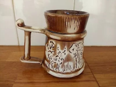 Buy Crescent Ware Studio Pottery Tankard / Mug With African Animal Scenes • 5.99£