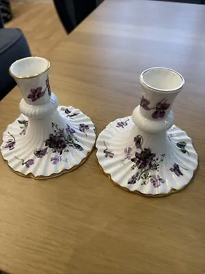 Buy Hammersley Victorian Violets Candle Stick Englands Countryside Bone China • 20£
