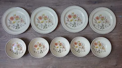 Buy Vintage Set Of 5 Soup/Cereal Bowls And 4 Dinner Plates, J And G Meakin England • 40£