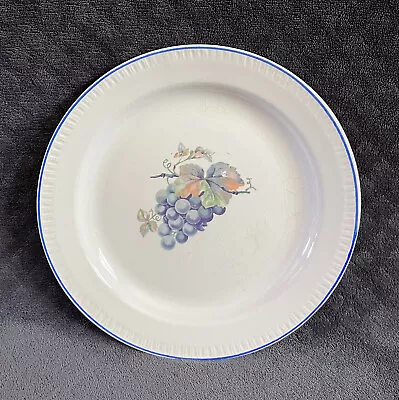 Buy Antique English Staffordshire Creamware Feather Shell Edge Grapes Pottery Plate • 42.63£