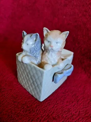 Buy Lladro Porcelain Figurine, 'Kittens In A Gift Box'  NAO Daisa 1988 Retired Rare • 16£