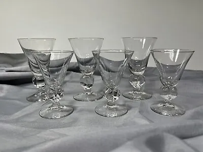 Buy 6 Vintage  Crystal Cordial Liqueur Glasses Stemware Barware 3.75  & 3  • 12.01£