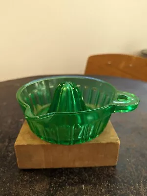 Buy Vintage Mercury Green Glass Juicer Some Small Chips • 11.53£