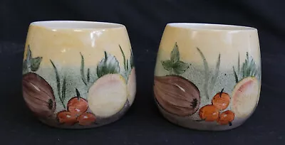 Buy Vintage Pair Handpainted Stoneware Mugs Signed By Artist        Sh32 • 7.99£