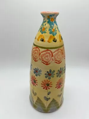 Buy Italian Pottery Vase With Hand Painted Floral Design • 28.88£