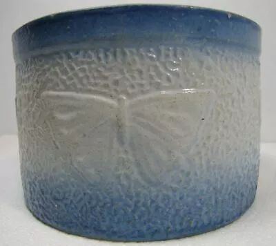 Buy BUTTERFLY CROCK Old Blue White Salt Glaze Stoneware Butter Pantry Pottery • 119.15£