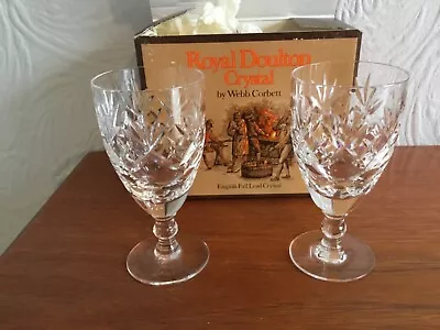 Buy Set Of 2 Royal Doulton Crystal Sherry Glasses Georgian Style In Original Box. • 8£
