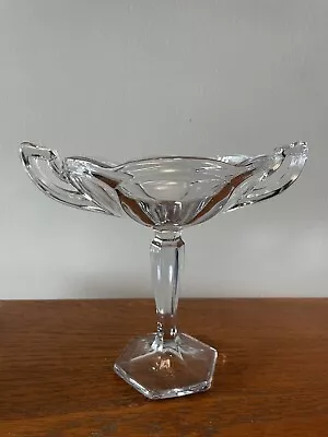 Buy Antique Davidsons Glass Chippendale Tall Pedestal Bowl • 17.99£