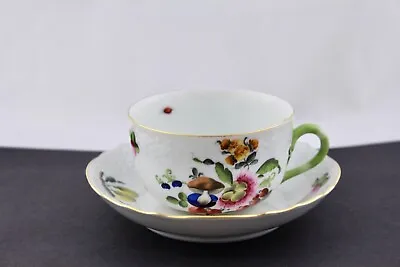 Buy Vtg Herend Hungary Fruits And Flowers Flat Cup And Saucer Hand Painted – Mint #2 • 118.40£