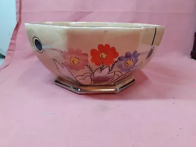Buy Arthur Wood  Flowers  Vintage 1930's Hand Painted Pottery Bowl, Art Deco,  • 30£
