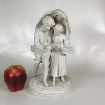 Buy Antique 19th C. Parian Ware Figure Of A Couple Holding Bird Nest • 16.78£