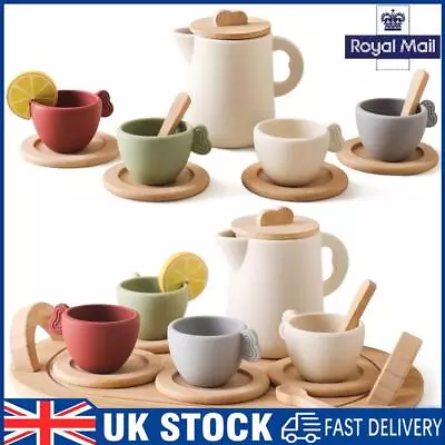 Buy 9pcs/10pcs Play Food Playset Role Play Wooden Tea Set Afternoon Tea Set For Kids • 17.70£