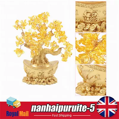 Buy 1x Feng Shui Large Money Tree Crystal Gemstone Bonsai Wealth Blessing Ornament • 18.07£