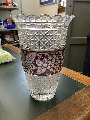 Buy Bohemian Czech Crystal Cut Glass Vase • 15£