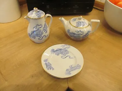 Buy Wedgewood Blue & White Tea Set.. Teapot Plate Cream Jug • 12£