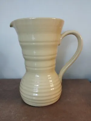 Buy Vintage 1930s, Lovatts Yellow Ribbed Stoneware, Four Pints Jug, 25cm Tall • 14.95£