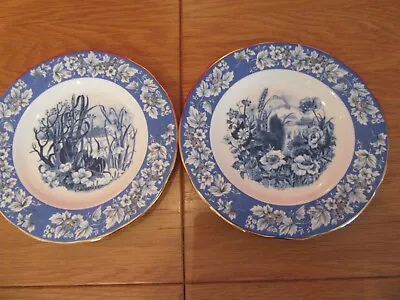 Buy Lovely Vintage Bone China Royal English Delftware Blue & White Tea Plates X 4 • 12£