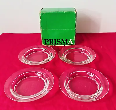 Buy Prisma Glass, Vintage Finnish Nuutajarvi Notsjo, 606 Glass Plates - Set Of 4 • 38£