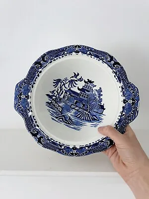 Buy Antique 1930s, Burleigh Ware, 'Blue Willow' Deep Serving Bowl With Handles • 12.50£