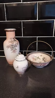 Buy Vintage Japanese Blossom Butterfly Dish Vase Set 1990 St Michael M&S • 15.99£