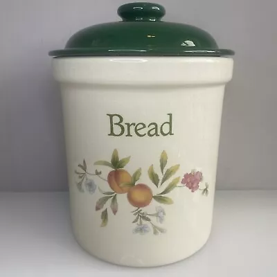 Buy Vintage TG Pottery Cloverleaf Peaches & Cream Ceramic Bread Bin With Lid Large • 24.99£