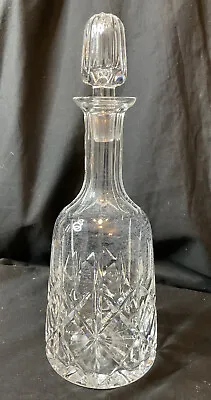 Buy Tall Vintage Used Cut Glass Crystal Drinks Decanter With Top Whisky Wine Bar 12” • 38£